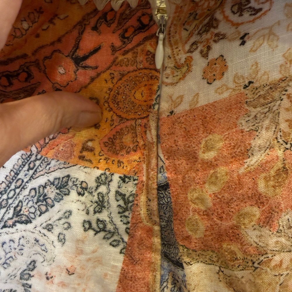 Magaschoni Multicolor Linen Patchwork Belted Shor… - image 5